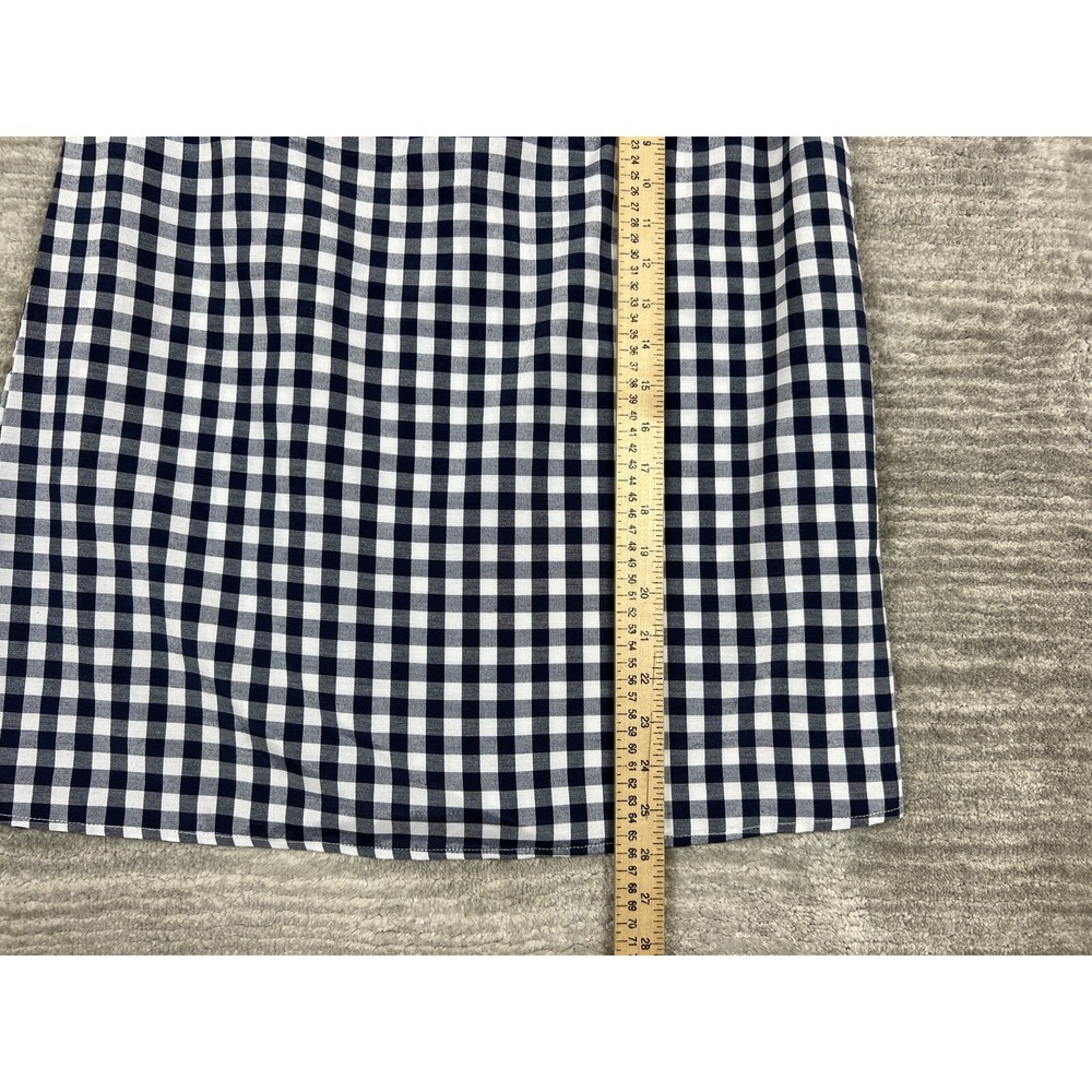 Purple Snow Dress Womens L Navy Blue Gingham Off The Shoulder Mini RSA3817 Check - Picture 5 of 11